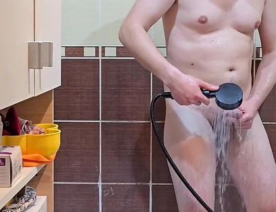Showing My Ass, Playing with My Cock After Cumming & Taking a Shower