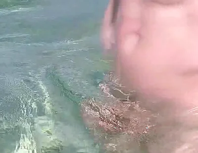 Nude Beach, Waves Playing with My Soft Dick