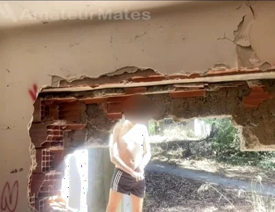 Exploring an Abandoned Building, 2 Amateur Boys Remove Their Clothes and One Starts to Bust a Nut