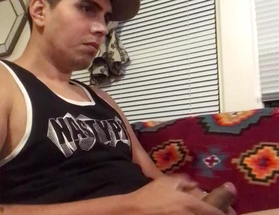 Solo Hot Gay Twink in Black Tank Cumshot