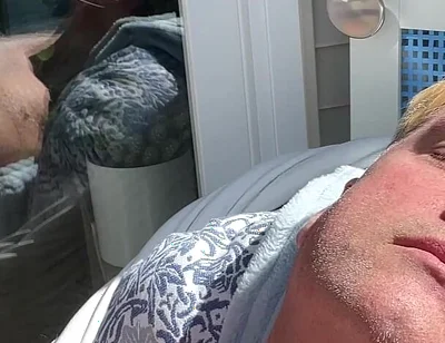 Hunk Stepdaddy Bear Naked Sunbathing in the Veranda 1