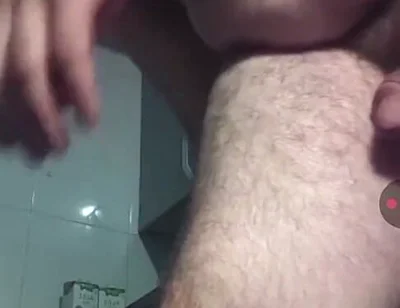 Handsome Mature Chubby with Big Fat Cock Masturbating and Fucking My Tight Ass in Close-up