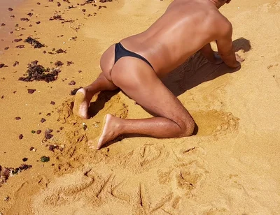 Ladysilva in Panties on the Beach Hot Ass