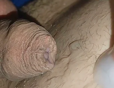 Intense Shot of Cum Coming Out of the Navel