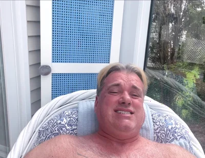 Hunk Stepdaddy Bear Naked Sunbathing in the Veranda 6