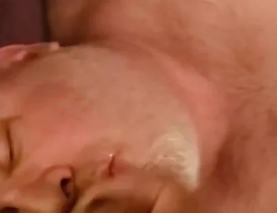 Cum Fountain! BBC Gives Bear Huge Facial and He Jerks off