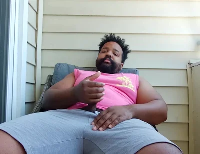 BBC Stepdaddy Gets High and Strokes Himself to Nut on Balcony
