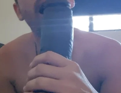 BBC Dildo Suck and Dirty Talk