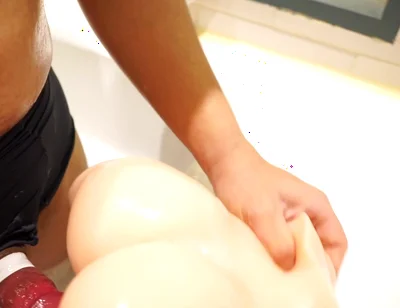 Fuck Sex Toy in Hotel Bathtub