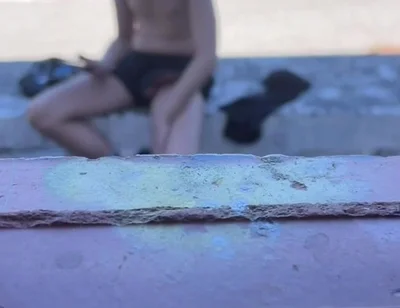 Amateur Boy Caught Freeballing and Exposing His Boner