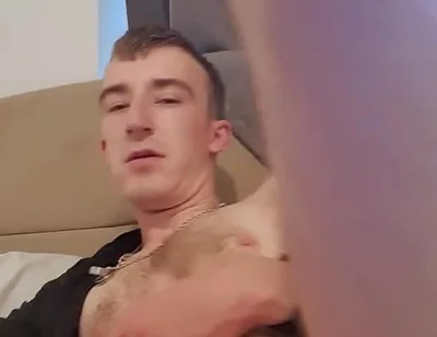 Skinny Lad Trys to Fuck Himself with Huge Cock