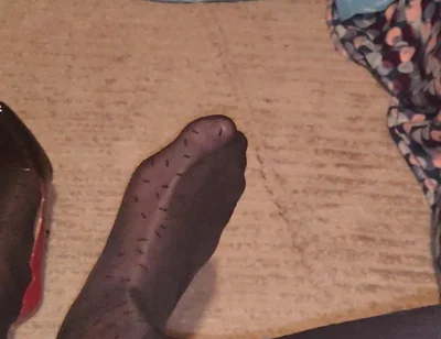 Teasing My Pattern Black Pantyhose