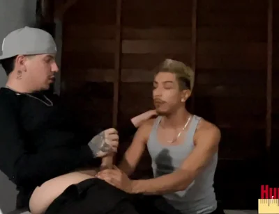Gay Cholo Sucks Gang Thugs Cock