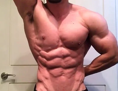 Jacked Bodybuilder Benji Bastian Flexing His Huge, Shredded, Muscles