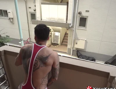 Yoshikawasakixxx - Yoshi Kawasaki Jerks off His Dick in Balcony