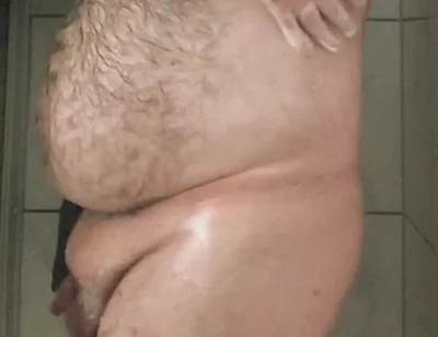 Fat Bear Taking a Shower