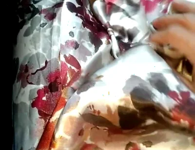 Satin Flower Dress Masturbation