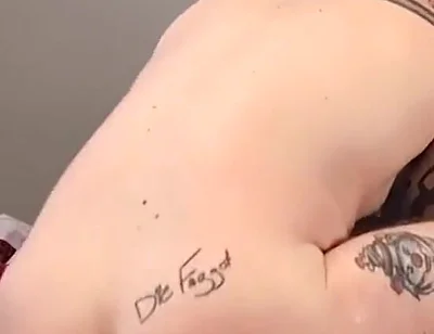 Muscle Bear Cums While Getting Fucked by Tattooed Stud