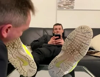 German smoking master sneaker licking