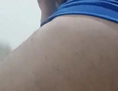 Showing Her Ass with Her Shorts Jammed in Her Ass