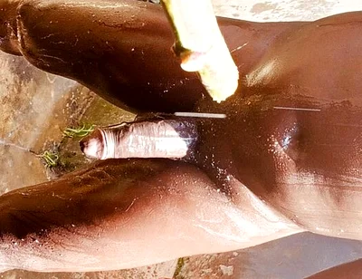Outdoor Shower Takes Into Wide Cumshots