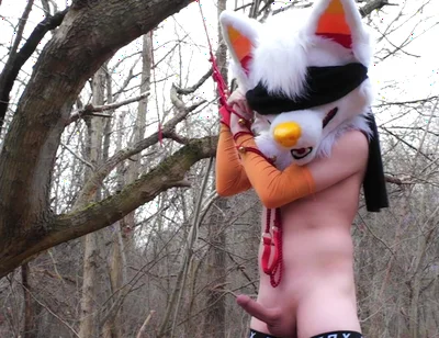 Bondaged Young Twink Piss in Forest
