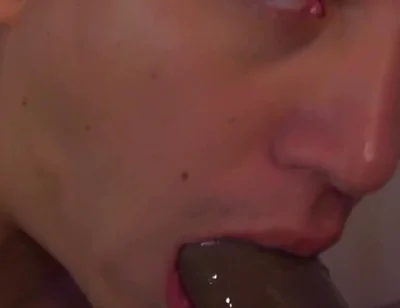 Stepdaddy’s Little Sissy Bitch Sucks and Deepthroats Big Black Cock