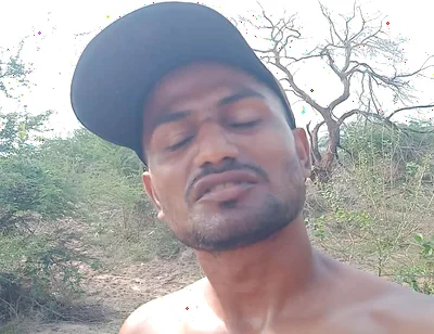 Full Sweat on Boy Face Moving on Hill Full Sweat
