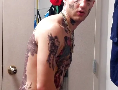 Face Tatted Dildo Fucking
