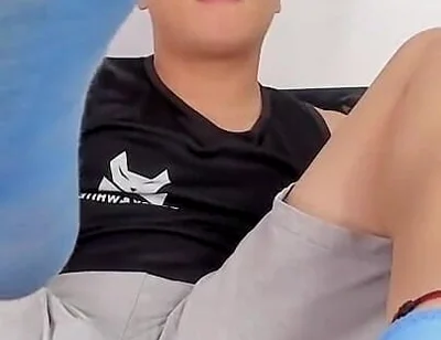 Love the Feet of Your Master Tomasstyl in Its Blue Sports Tights