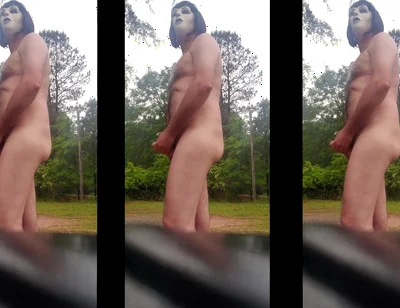 Nude Big Uncut Cock Masturbation Outside