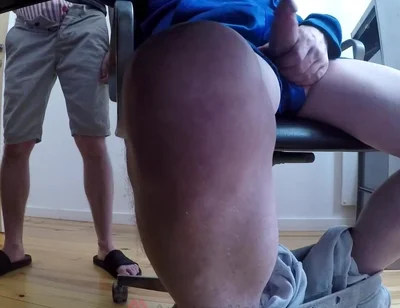 Got Caught Jerking off by My Flatmate and Got My First Gay BJ