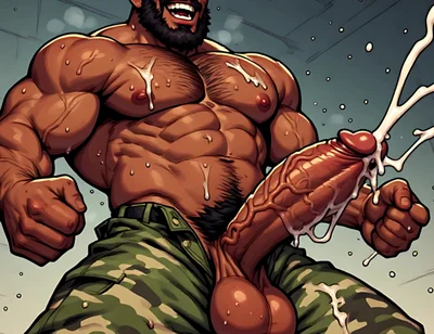 Hairy Muscle Men Monster Dong Art