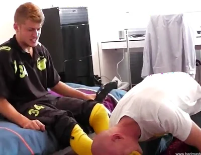 Soccer master stinky feet socks licking