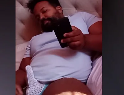 Stepdaddy Bear Plays with Covered Cock on Live