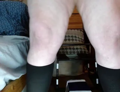 Fat Crossdressing Sissy Gets Naked and Rides Dildo