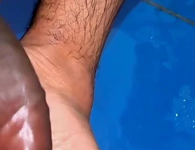Hairy Curved Cock Cums Twice - Pink Head Foot Play & Massive Cumshots