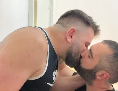 Italian and Spanish Bears Kissing