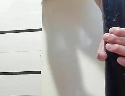 Lying on the Floor, I Insert a Long Toy Into My Sweet Young Ass, Enjoy Myself, and Expose My Large Anal Prolapse