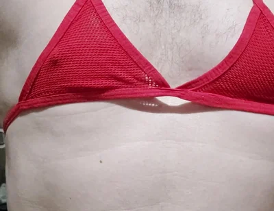 Playing in Fishnet Bra and Panties