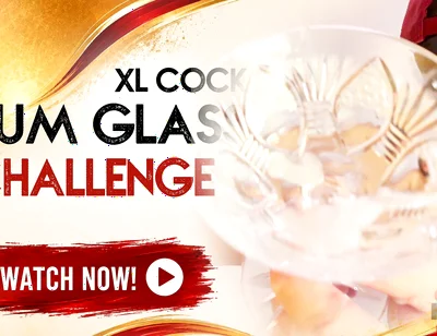 Cock Squirts in the Cum Glass at the Gloryhole