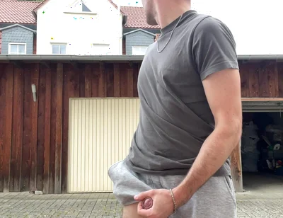 Russian Boy Plays with His Cock on the Terrace. Very Risky