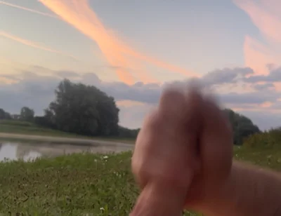 Playing in the Morning at a Lake