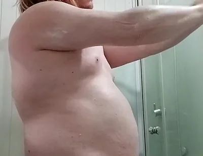 I Wax, Shower, Masturbate, Wick My Feet, Cum and Swallow My Cum in the Shower