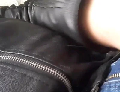 Cumming on a Leather Jacket