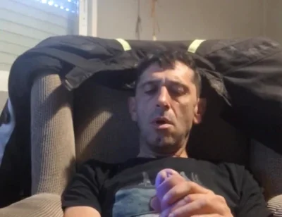 Guy Masturbating on the Sofa