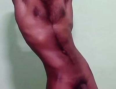 Hot Indian Boy Strips Underwear, Flexes Sweaty Lean Body, Jerks Thick Cock & Sniffs It