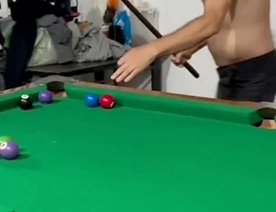 Sr Carmona and Victor Ferraz Playing Naked Billiards