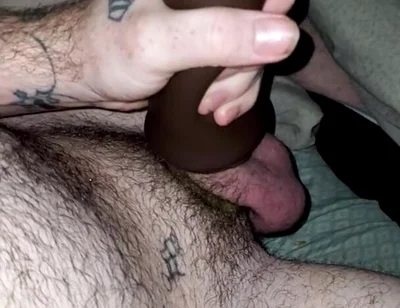 White Boy Uses Ebony Pocket Pussy to Get off