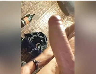 Horny Guy Jerks Massive Cock In Public Bathroom - Risky Cumshot Caught On Cam!